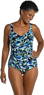 Maxine Of Hollywood Women's Side Shirred Girl Leg One Piece Swimsuit - Buy now