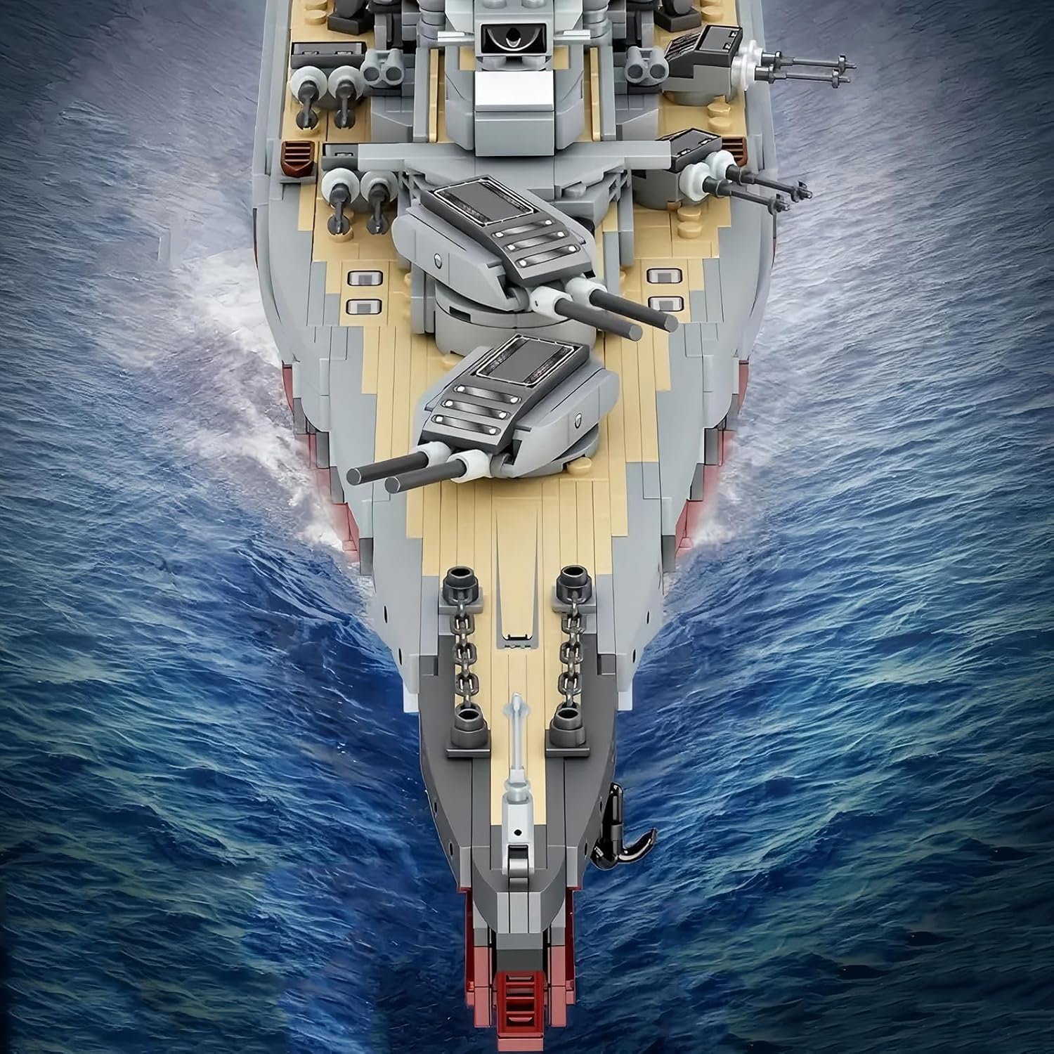 Bismarck Battleship Building Block Toy, World War II Classic Bismarck Warship Bricks Model Kit for Teenagers and Adults Collection(2081 Pieces)