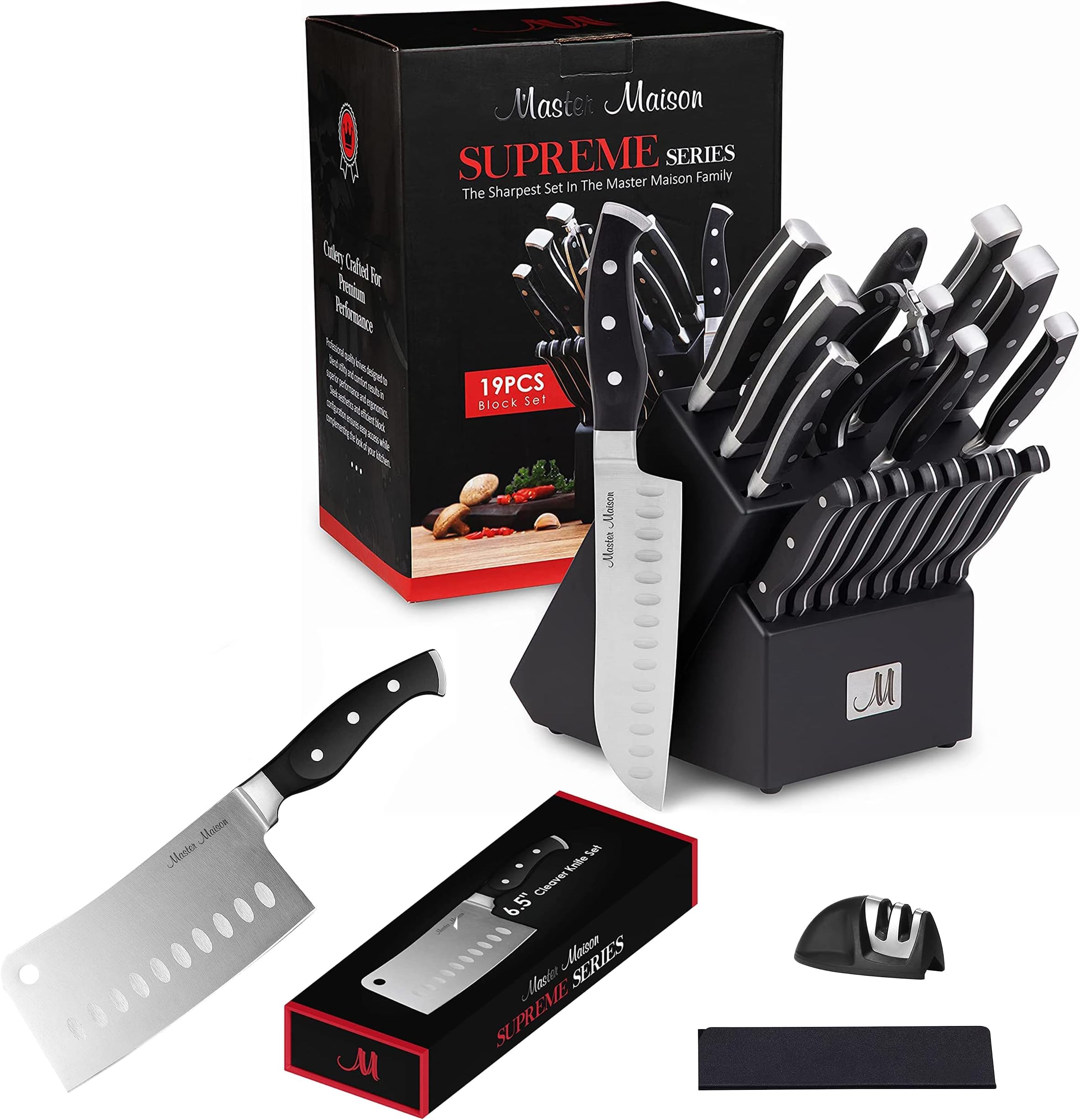 Master Maison Premium 19Piece Kitchen Knife Set With