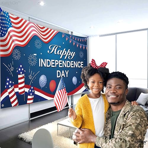 Miniatura 8 de KatchOn, Cartel extragrande del Día de la Independencia  72 x 44 pulgadas  Cartel del 4 de julio, decoraciones del Día de la Independencia  Fondo