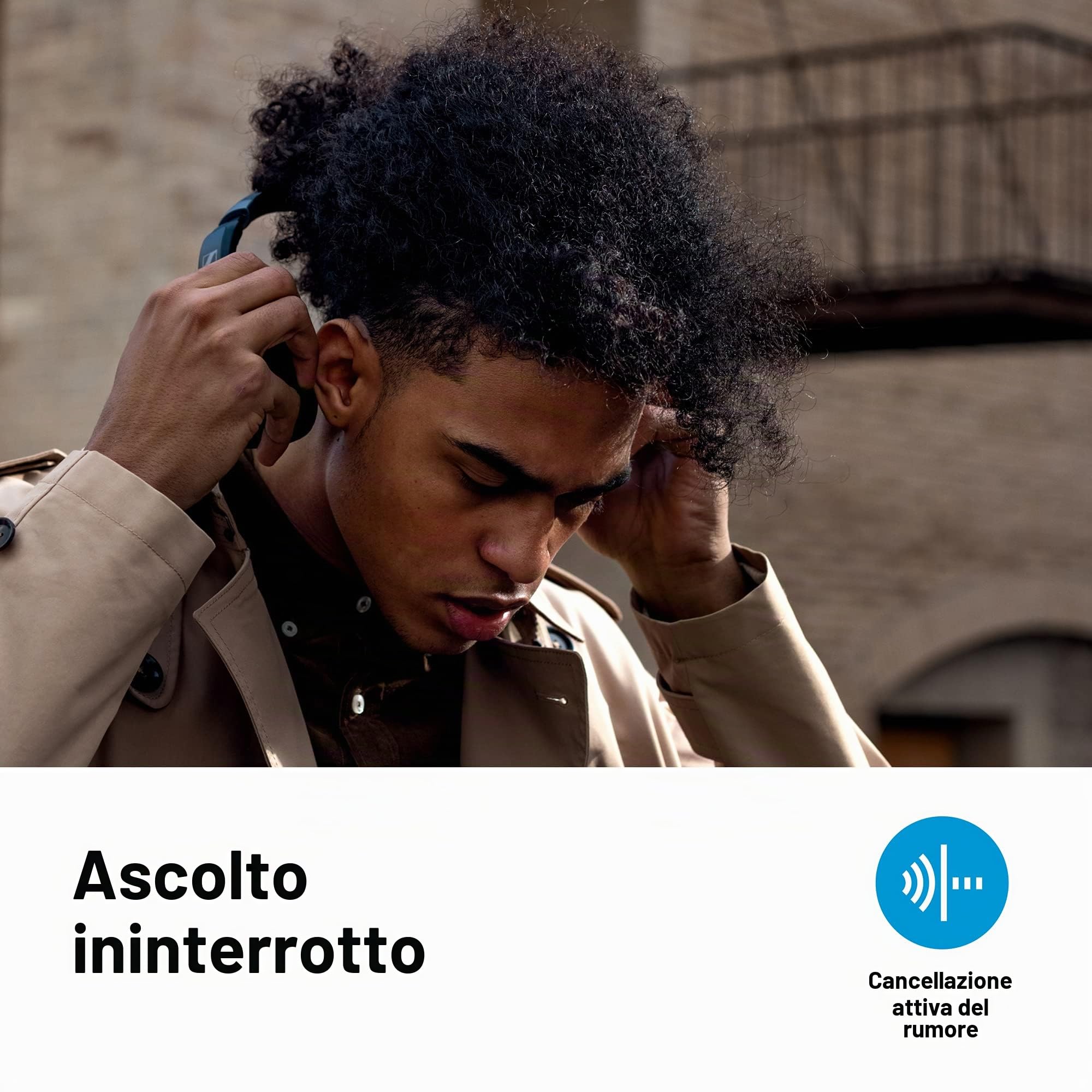 Sennheiser HD 450BT Cuffie Wireless con Cancellazione Attiva del Rumore, Nero
