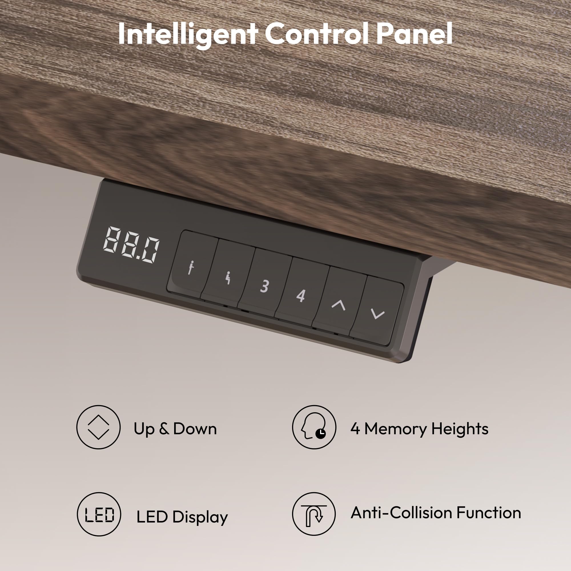 SANODESK Höhenverstellbarer Schreibtisch 200×80 cm – Elektrischer Sitz-Steh-Tisch mit Dualmotor, Großer Arbeitstisch für Büro & Home Office(schwarz+braun)