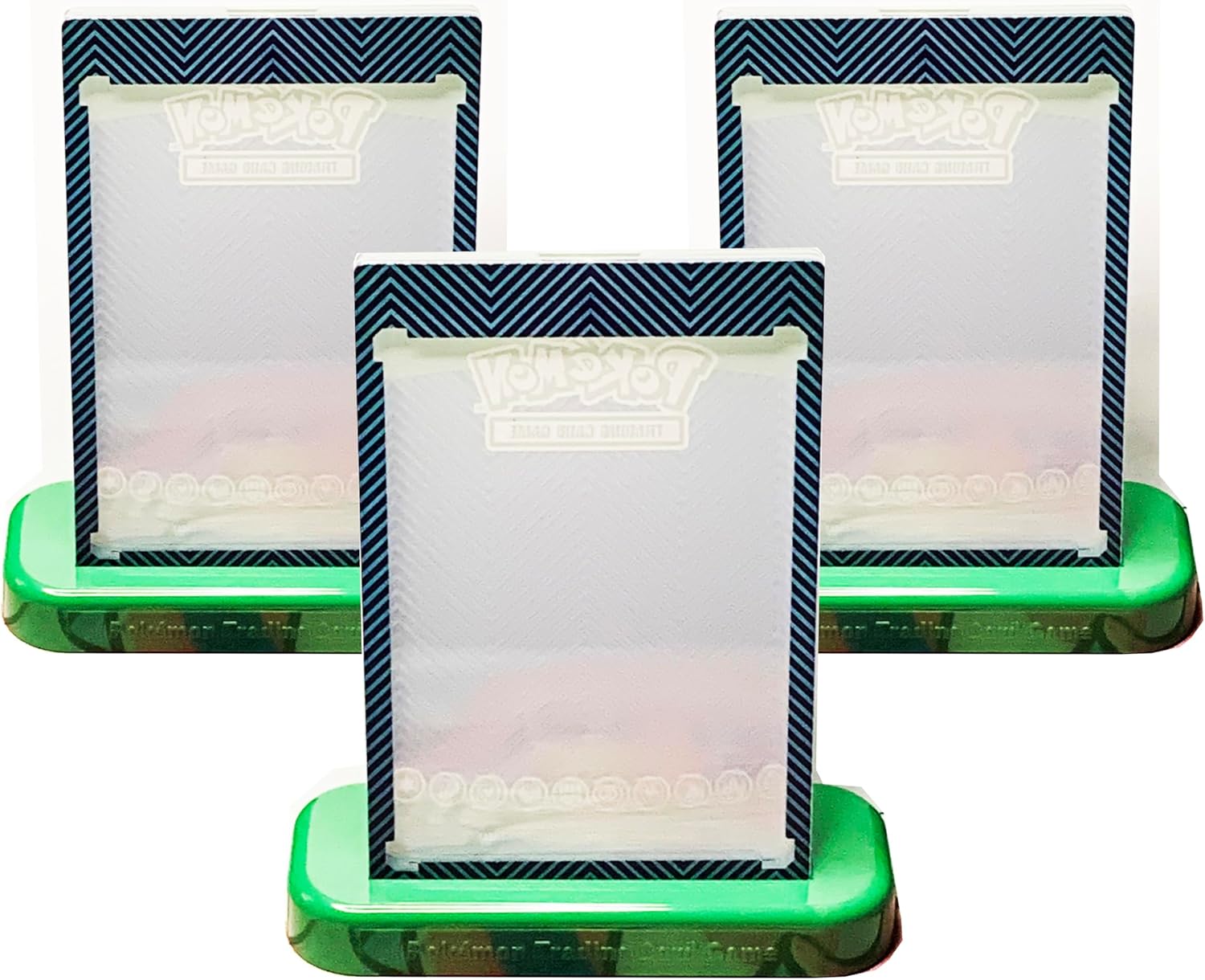 Pokemon Magnetic Card Display – Green – Ogerpon ex Collection – Lot of 3 with Stand