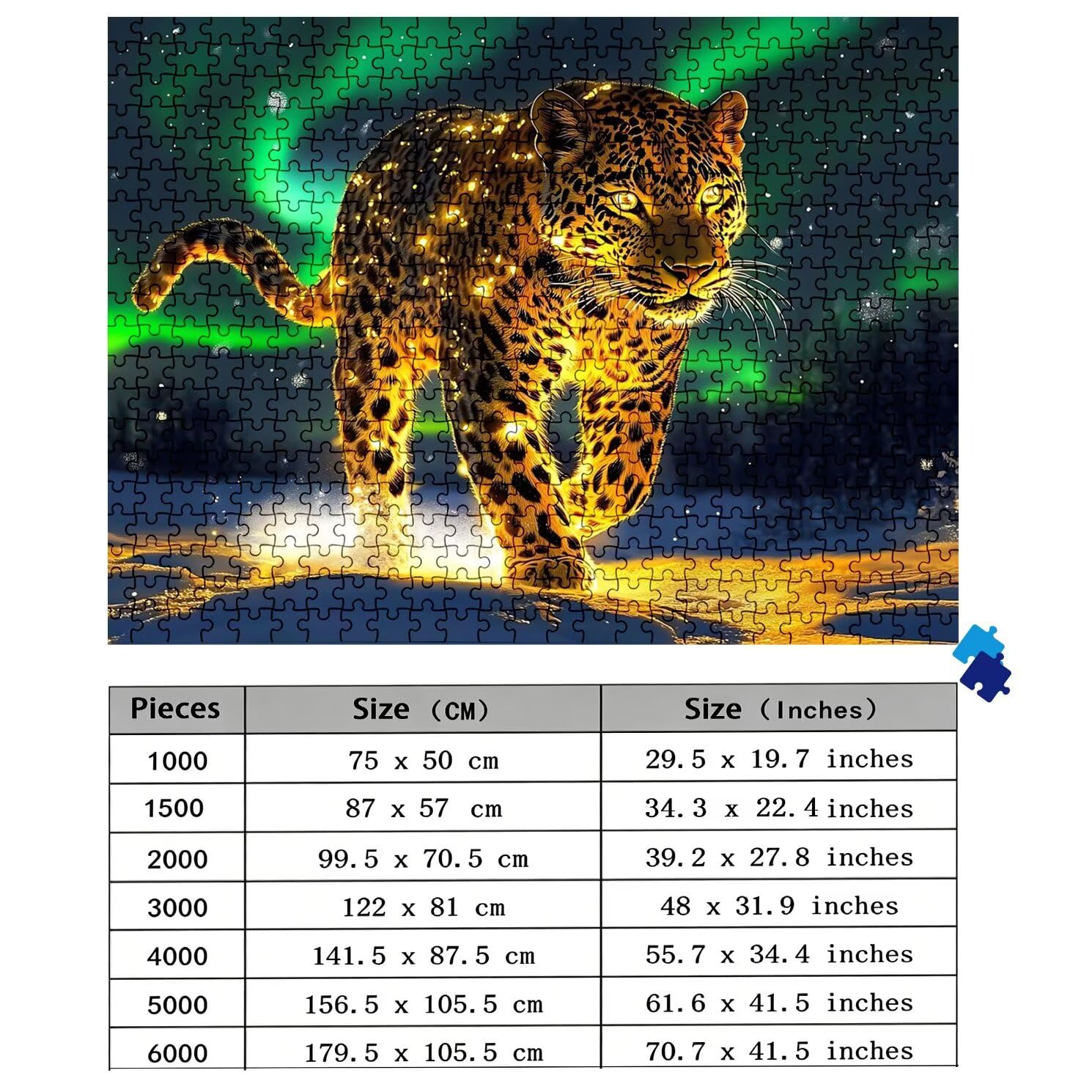 Puzzle 1500 elementów, drewniane puzzle dla dorosłych marzenie leopard impossible klasyczne puzzle Jigsaw Puzzle 87 x 57 cm, gra rodzinna, redukcja stresu, gra myśląca, dla miłośników puzzli W0-602