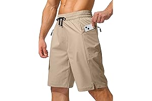 Men's Quick-Dry Beach Board Shorts with Zippered Pockets