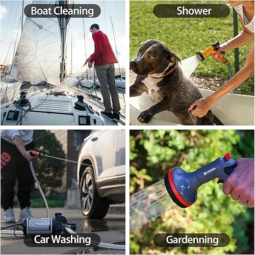 Miniatura 5 de WASSERMANN Kit de bomba de lavado de 12 V CC, 7.5 GPM 80 PSI, bomba de diafragma autocebante de 5 cámaras con interruptor de presión, manguera