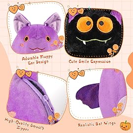 MIAODAM Bat Stuffed Animal Plush, 11inch Reversible Purple Bat Plushies Pillow, Cute Baby Plush Toy Gift for Toddler Girls Boys