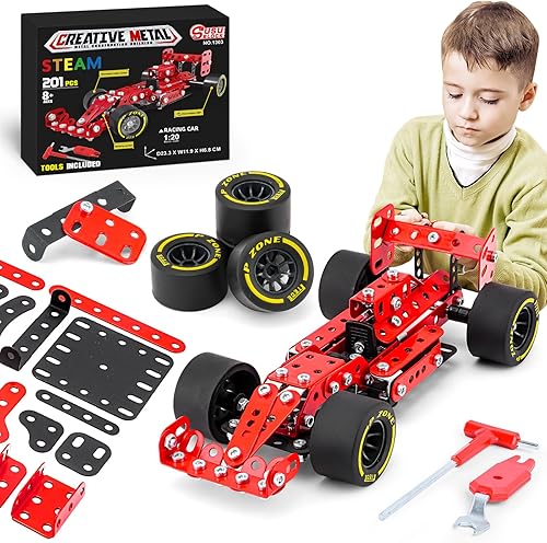 Kits de modelos de metal para autos de construcción, juguetes de construcción STEM para niños de 8 a 12 años, juegos de erectores a escala 120,