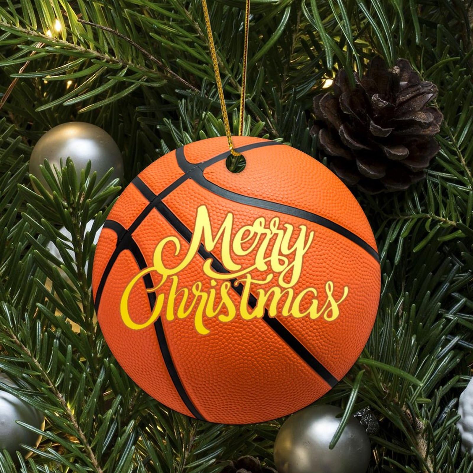 Basketbal Grappige Kerst Opknoping Decor Basketbal Team Gift Boom Decoratie Ornament Sport Lover Gift Kerst Decor Keramische Ornamenten Gift Nieuwe Thuis