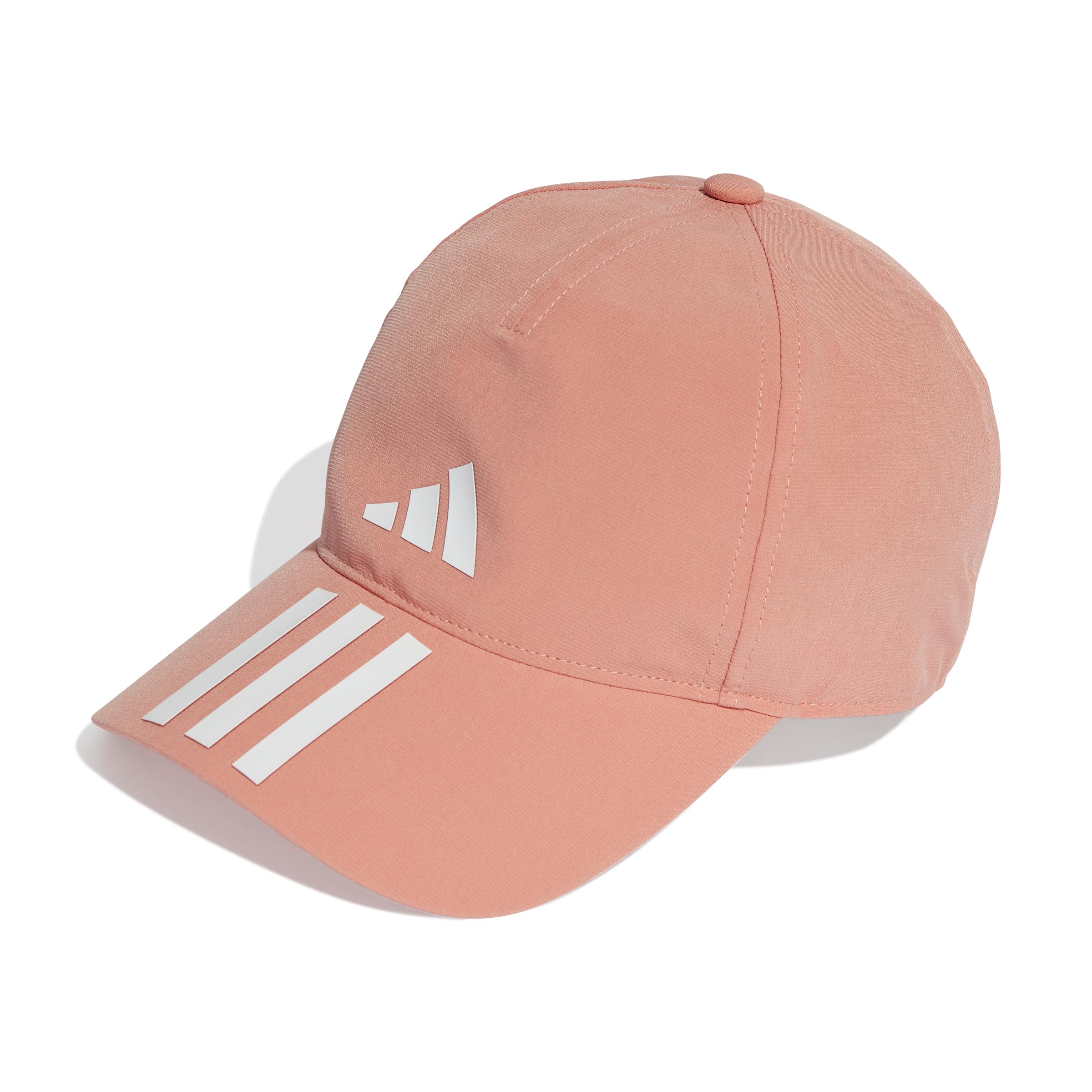 adidas Unisex 3-Stripes AEROREADY Running Training Baseball Cap, Wonder Clay/White/White, XXS