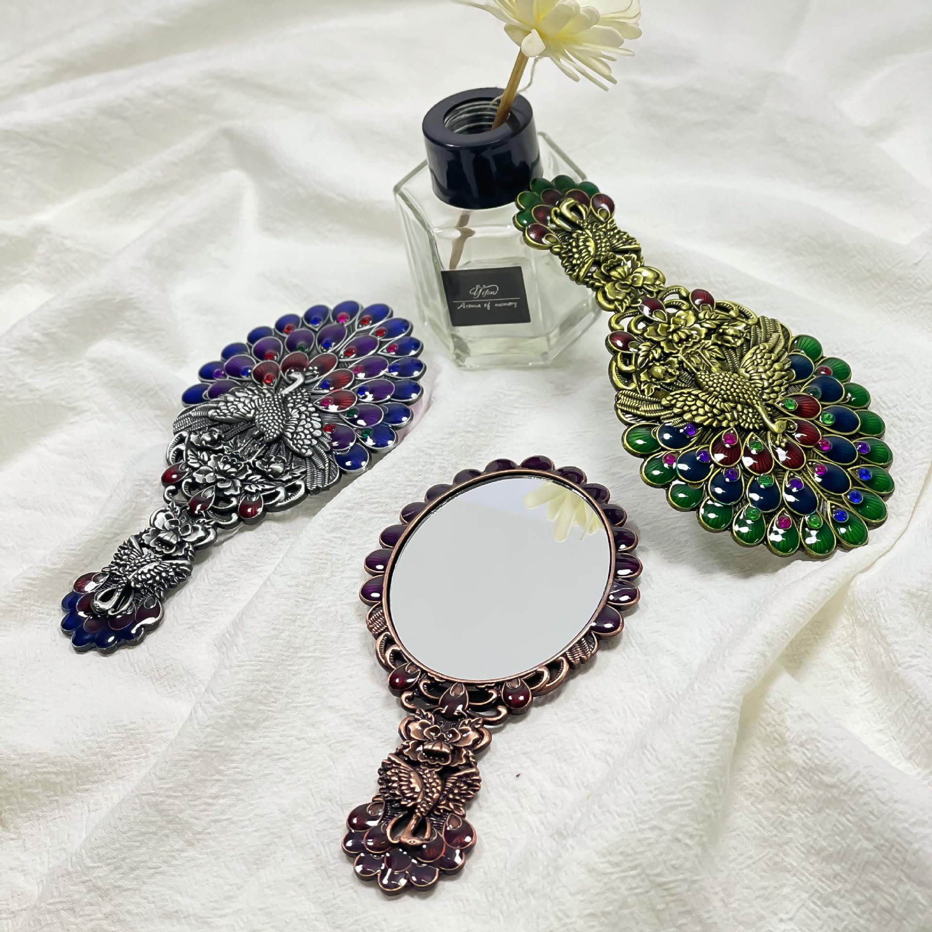 Amazon.com - Vintage Style Peacock Mirror and Brush Set, Ornate