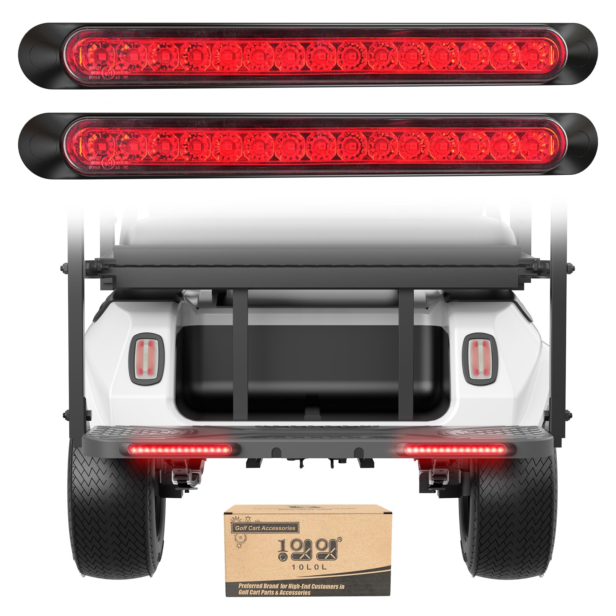 Photo 1 of 10L0L Universal Golf Cart Taillights - 12V Golf Cart Brake Light Kit with Turn Signal, Tail Lights for Golf Carts, ATV, UTV, and Cars - Easy Direct Wiring & 34‘’ Extended Cable