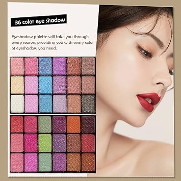 All-in-One Makeup Kit for Women Full Kit, 49 Colors Makeup Set Cosmetic Starter Beauty Include 12pcs Brush Set, Eyeshadow, Lip Gloss, Blusher, Contour Powder, Mirror, Easy to Carry