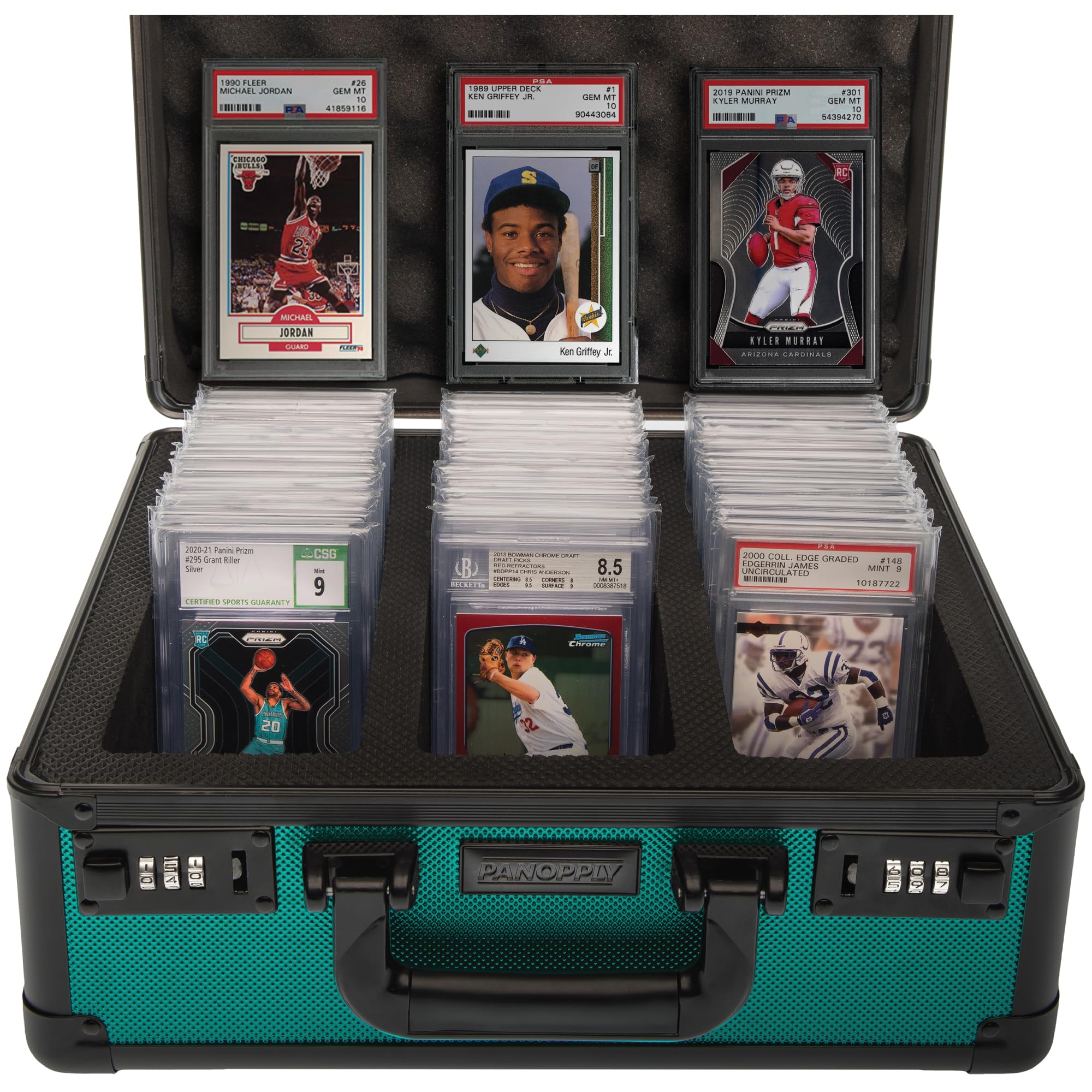 Panopply SLAB ARMOR FUSION 120+ 3 Row Psa Graded Card Storage Box Graded Card Case Psa Slab Case for Graded Cards Psa Card Case Baseball Card Cases for Sports Cards Storage (Green)