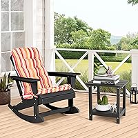 Vista 2 de Sundale Outdoor Mesa auxiliar pequeña, para todo tipo de clima, pequeña Adirondack de polietileno de alta densidad resistente al agua de 2 niveles