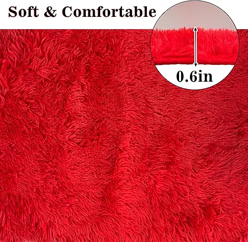 Miniatura 10 de Eanpet Juego de 3 alfombras de baño peludas moradas para baño, antideslizantes, absorbentes de agua, alfombras de baño suaves y lavables con