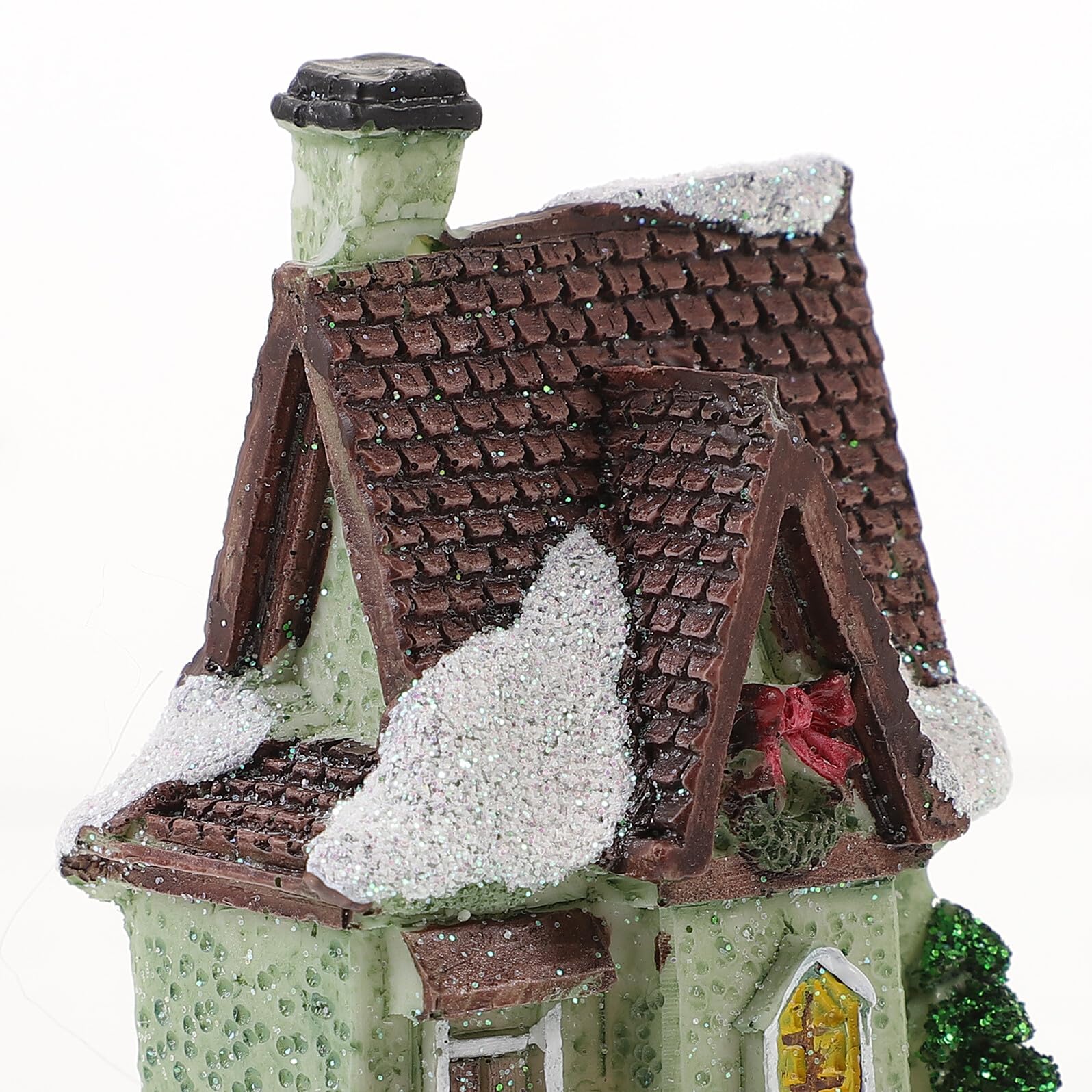 POPETPOP Adorno de Resina Luminosa para Navidad Diseño de Casita, Batería Incluida, Detalles Delicados para Decorar Escritorio o Comedor en Casa Varios Estilos
