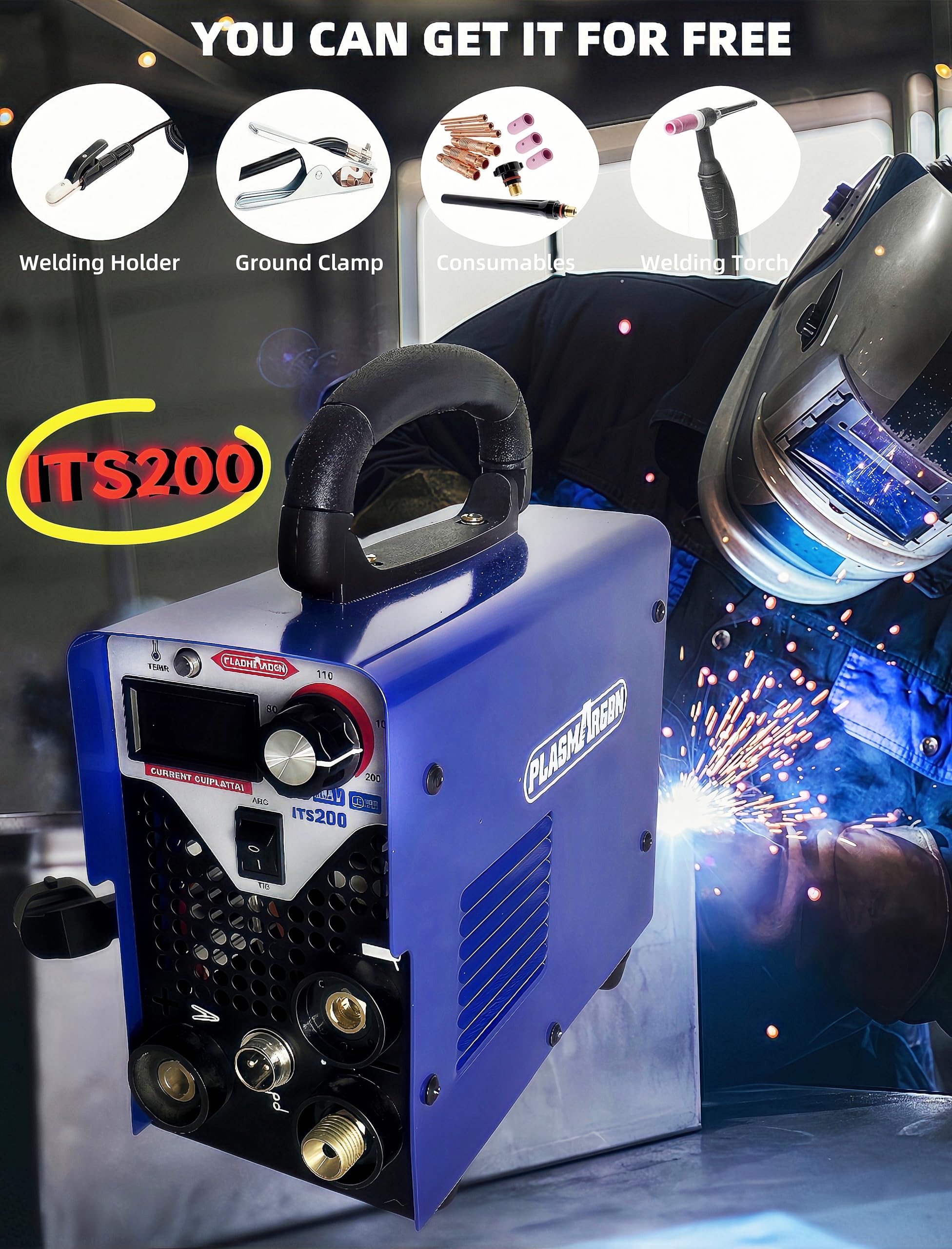 ITS-200 TIG - Máquina de soldar con 200 Amp y MMA, 2 en 1 Combi TIG, máquina de soldar DC TIG para soldadura de acero, acero inoxidable