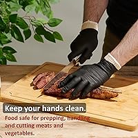 Vista 3 de Guantes para barbacoa, 2 forros de guantes de algodón y 50 desechables de nitrilo para cocinar, hornear, asar a la parrilla, forros de algodón