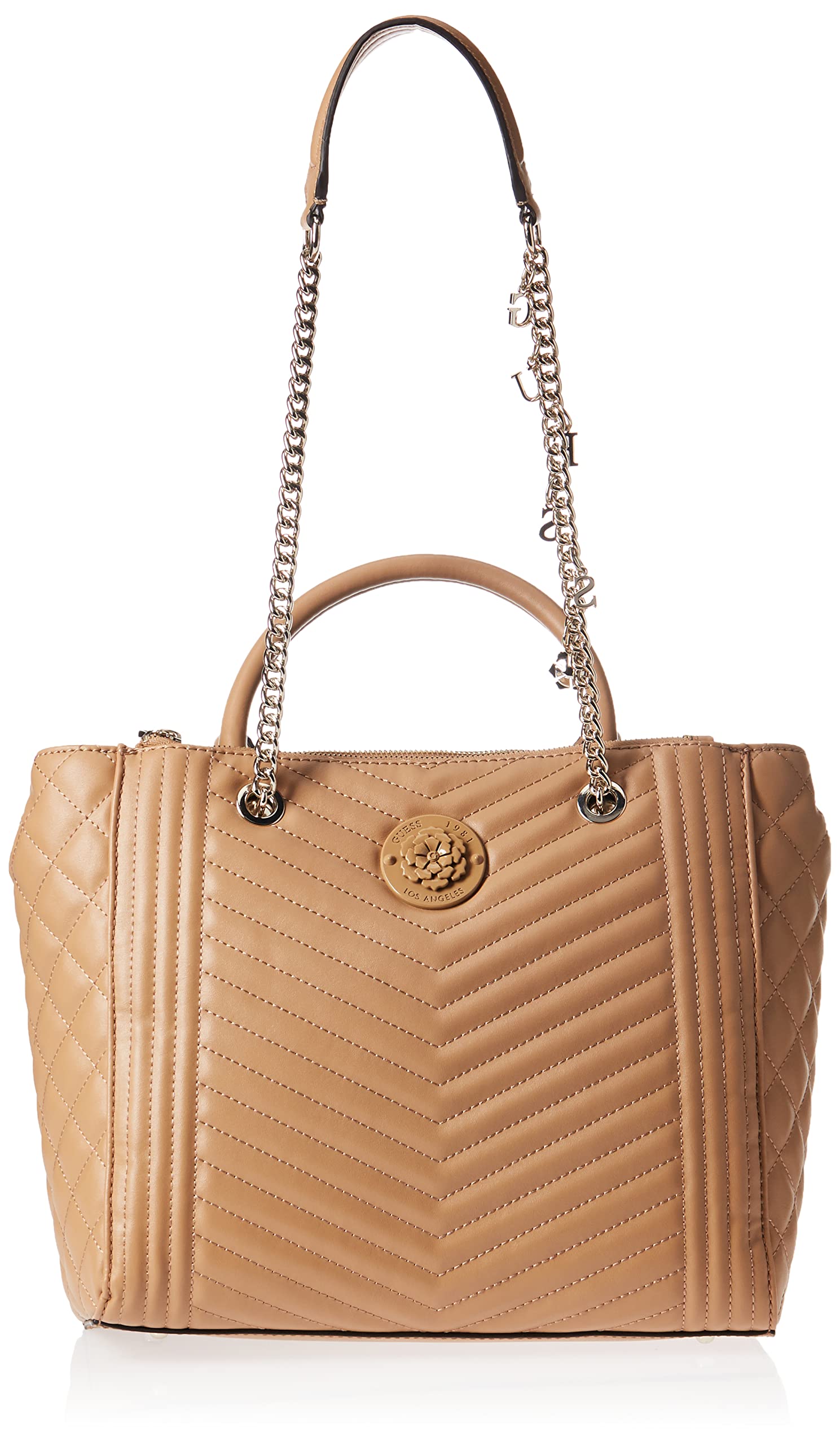 Amazon.co.jp: GUESS LIDA Society Satchel, Beige, One_size 