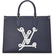 Pre-loved Navy Calfskin Nautical On The Go MM, Navy