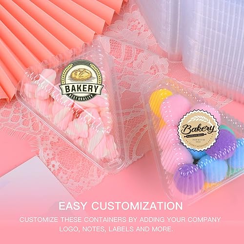 Miniatura 5 de ZPOYOT 200 recipientes de plástico transparentes para tartas con tapa con bisagras recipientes de 5 pulgadas para tartas de queso caja desechable