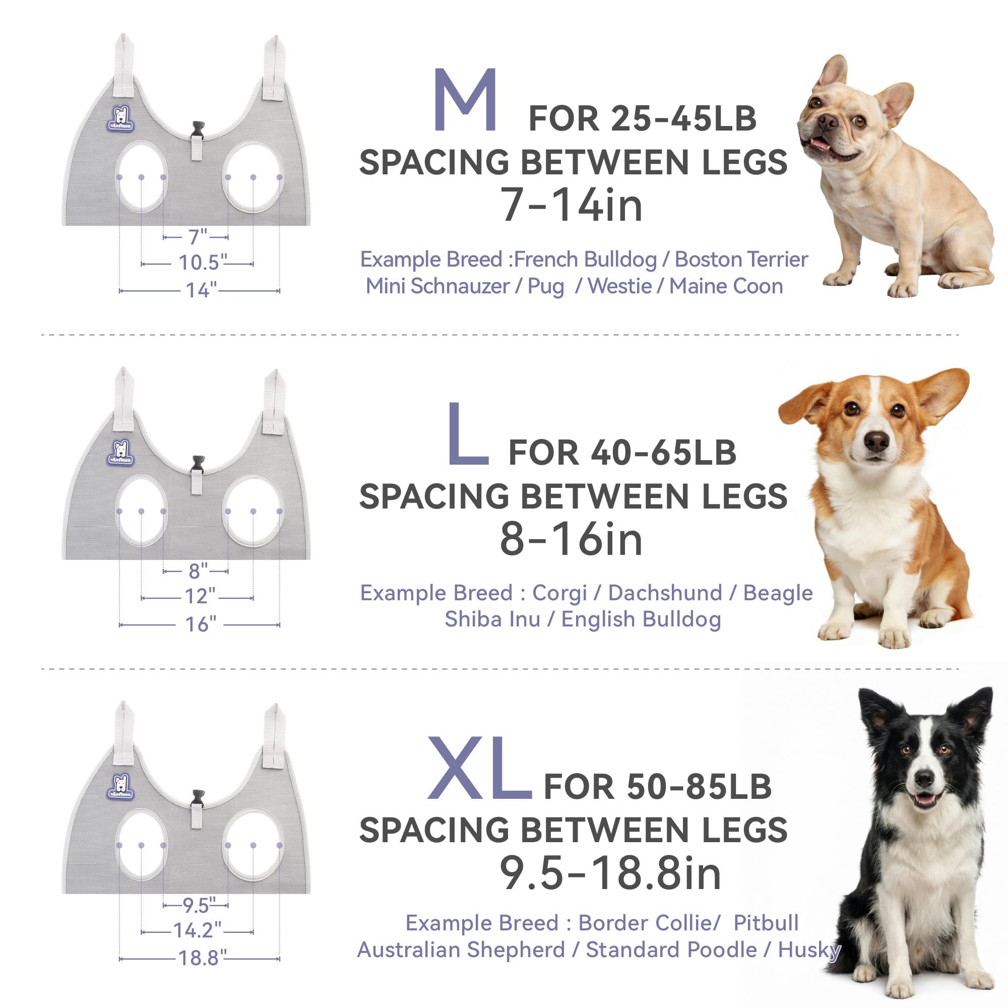 Loflaze Arnés de Hamaca de Aseo para Perros y Gatos con cortaúñas para Mascotas, Correa para Colgar para Recortar uñas, Bolsa de sujeción para Perros pequeños, medianos y Grandes (Gris, XL)