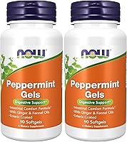 Vista 7 de Now Geles de menta con aceite de jengibre y aceite de hinojo, 150 cápsulas blandas, revestimiento entérico