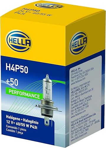 HELLA Bombilla de rendimiento H4P50 +50, 12 V, 60/55 W