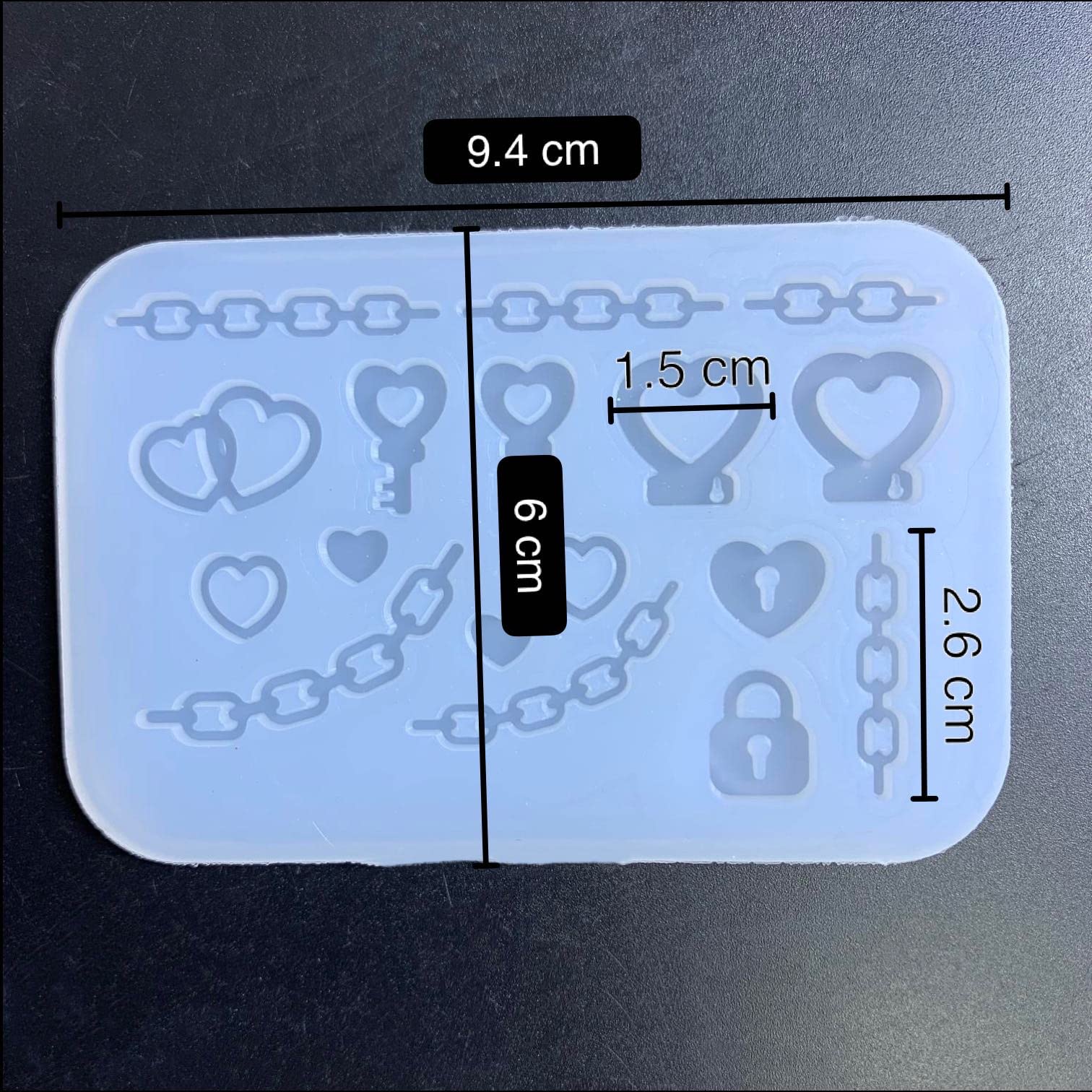 Amazon.co.jp: 【シリコンモールドA0045】ハート 手錠 チェーン 鍵