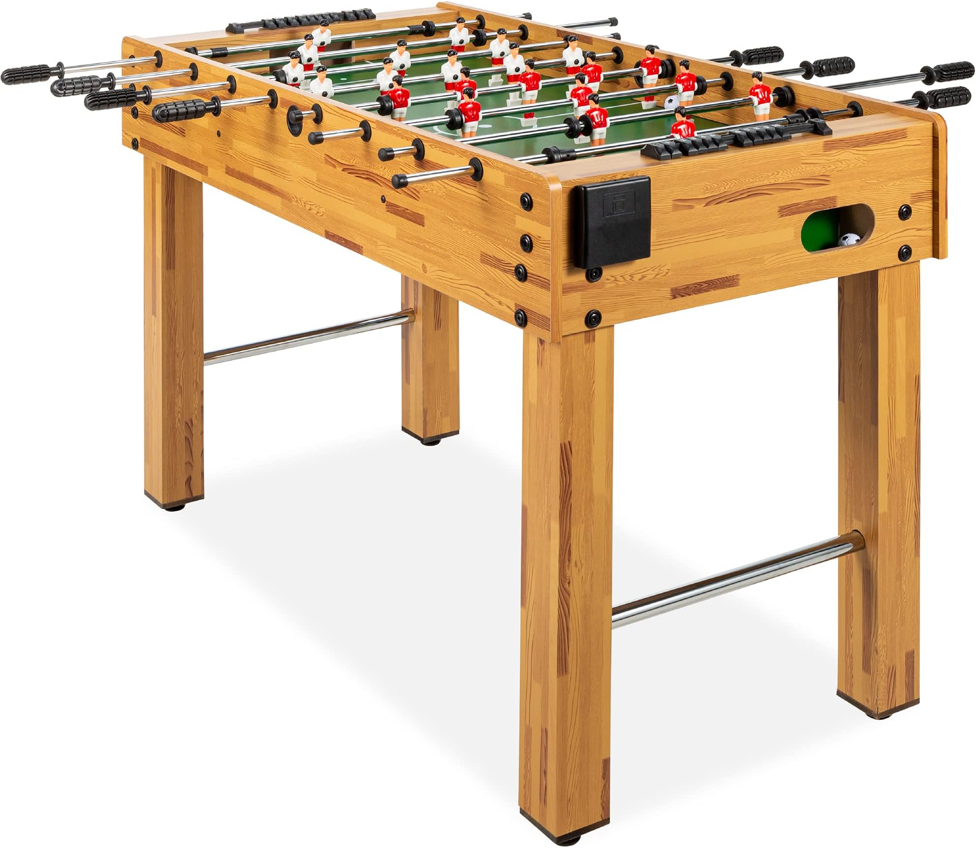 Best Choice Products 56in Competition Sized Foosball Table, Arcade Table Soccer for Home, Game Room, Arcade w/ 2 Balls, 2 Cup Holders - Light Bown