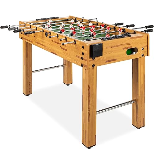 Best Choice Products 48in Competition Sized Foosball Table for Home, Game Room w/ 2 Balls, 2 Cup Holders - Light Brown - 48"