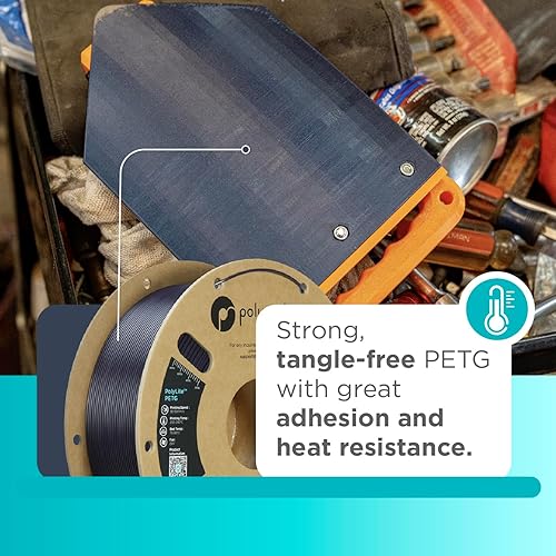 Miniatura 2 de Polymaker Filamento PETG de 0.069 in, filamento PETG fuerte para impresora 3D de 2.2 lbs, color azul oscuro, filamento de impresión 3D PETG azul de