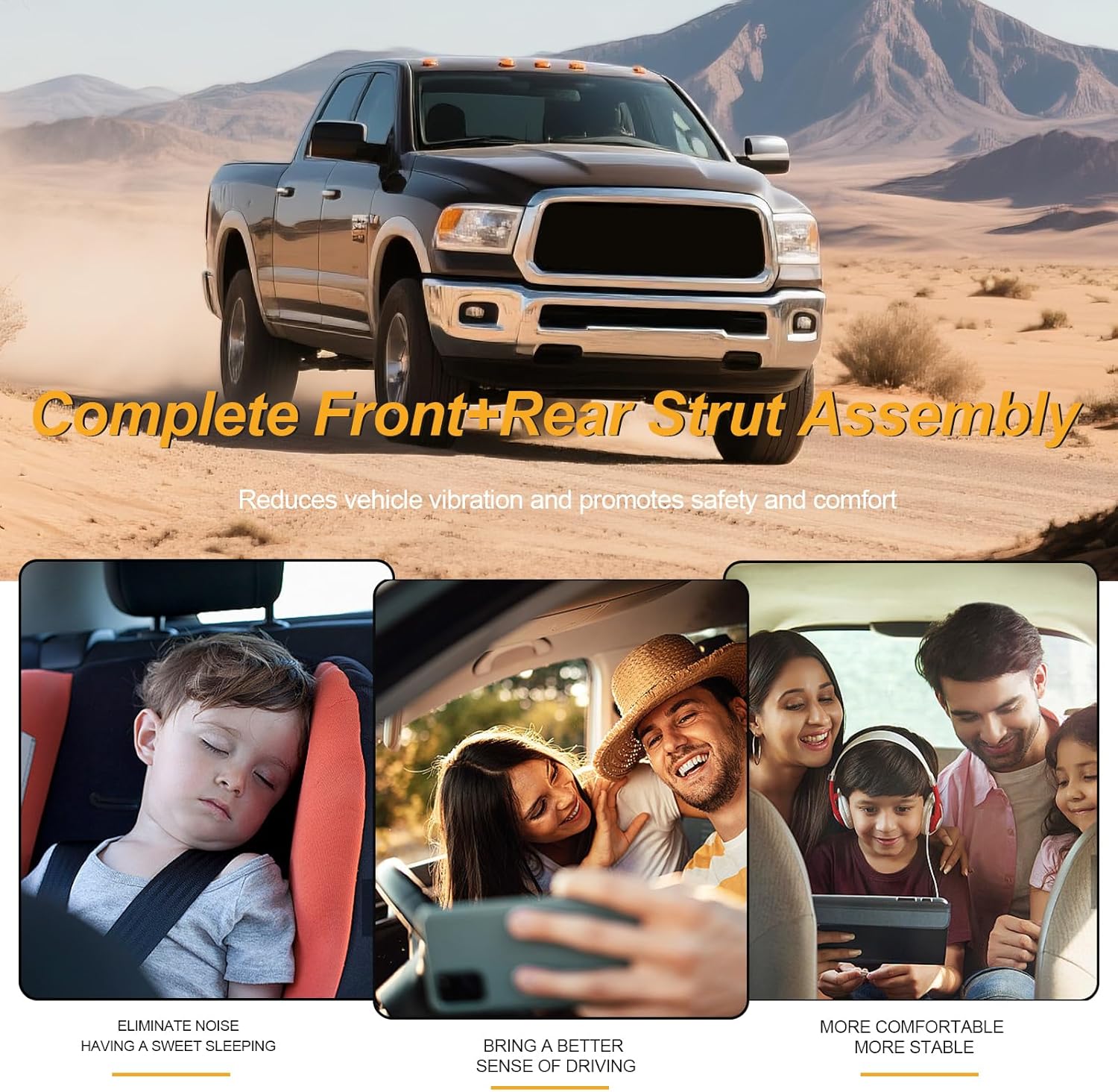 4PCS Front & Rear Shock Absorber Strut Assemblies w/Magnetic 2015-2020 Cadillac Escalade ESV, for Chevy Suburban Tahoe Silverado, for GMC Yukon XL Sierra 1500, Replaces 84176631 84176675