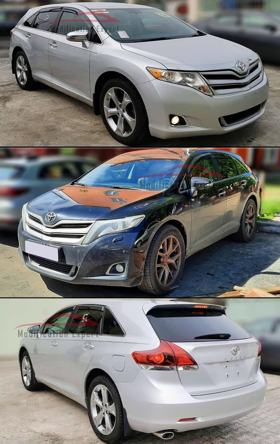 Fits for 2008-2016 Toyota Venza JDM 3D Wavy Mugen Style Window Visor Rain Guards Deflectors