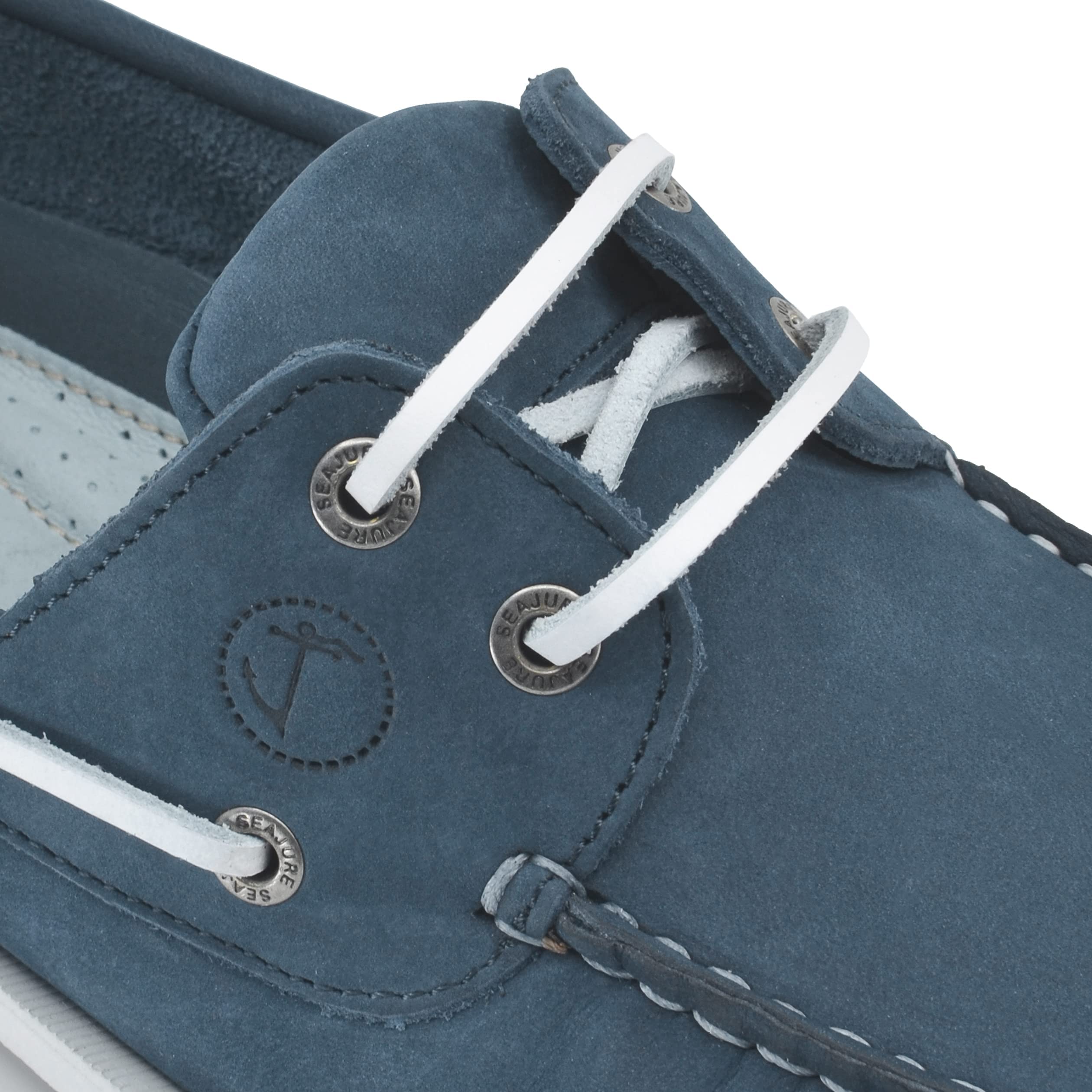 Seajure Herren Bootsschuhe Binz Blaues Nubukleder