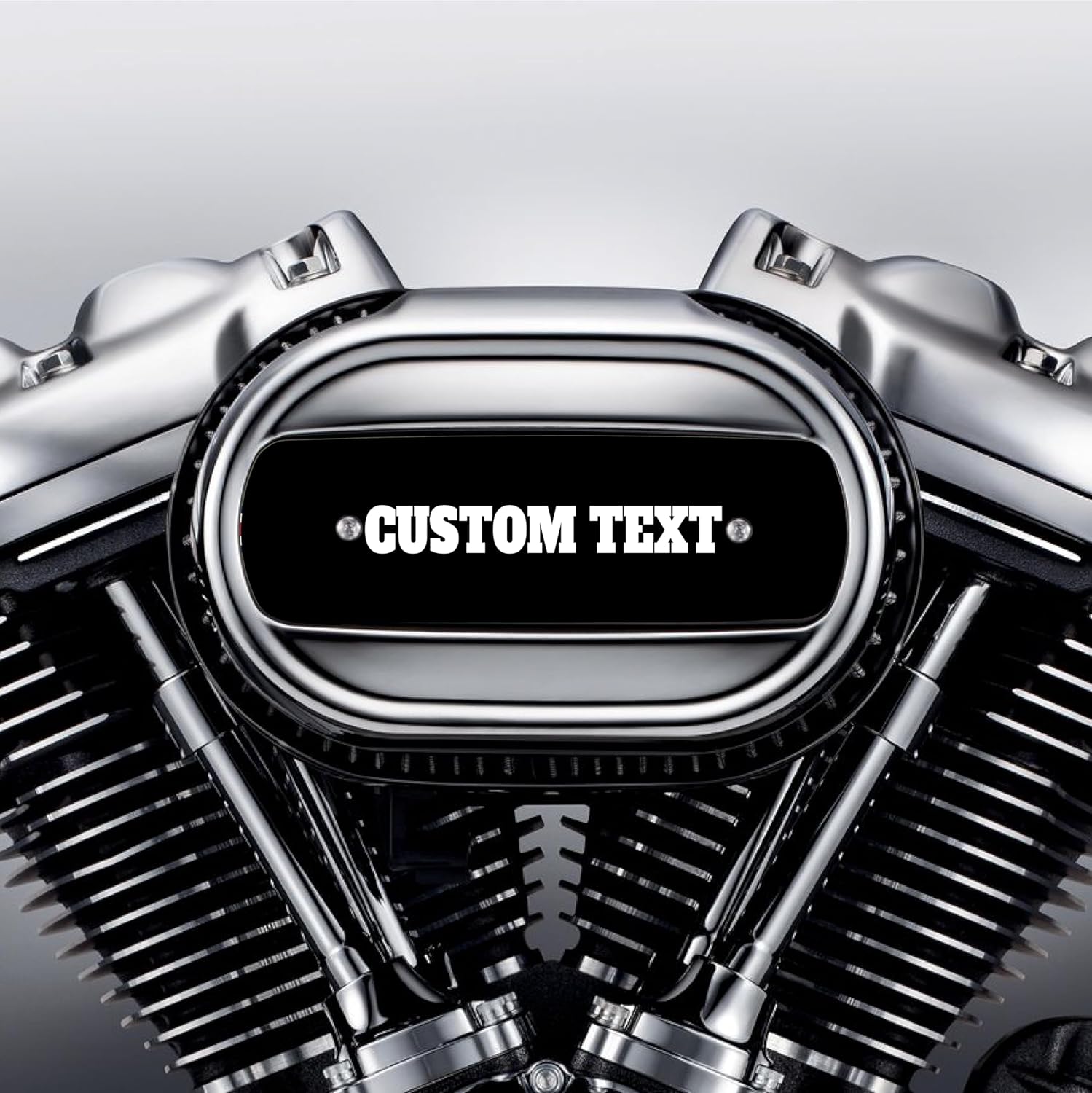 Kustom Cycle Parts Gloss Black Metal Air Cleaner Cover Insert. Replaces Stock Harley Davidson M8 / 114 Air Insert.