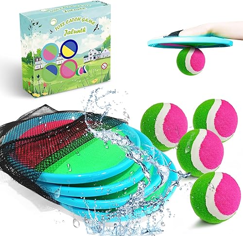 Jalunth, Juego de Paddle, Juguetes de playa, Patio trasero, Césped, aire libre, Juego adhesivo para tiro de patio trasero, Edades 3, 4, 5, 6, 7, 8,