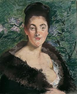 MVOVZQCV Famous Oil Painting Canvas Prints Lady in Fur by Edouard Manet canvas Murals for Home Decor 60x90cm