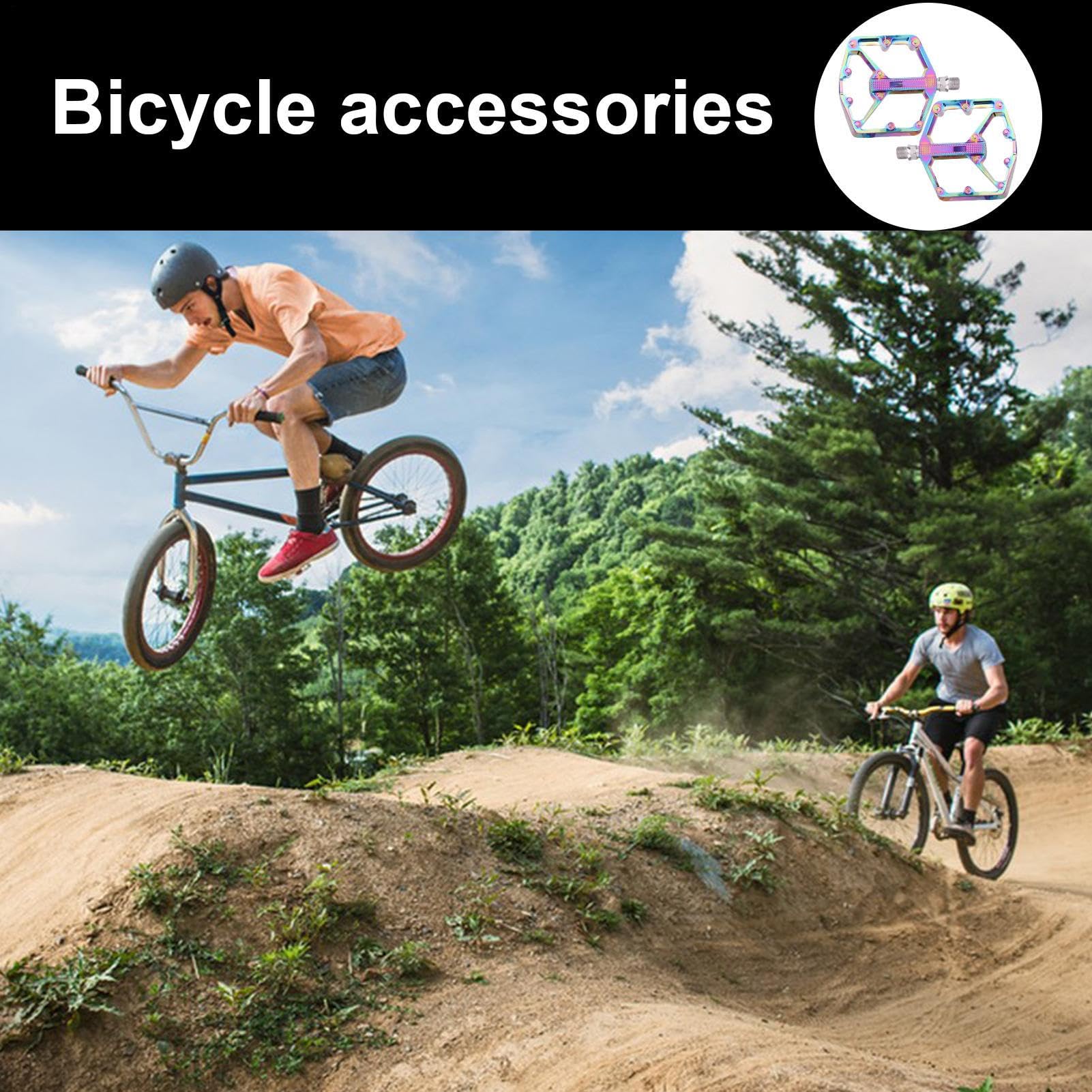 Pedales para ciclismo, rodamientos deslizantes de aluminio | Pedales de bicicleta con pasadores antideslizantes | Para ciclismo, exterior, viajes, senderismo, entrenamiento, entrenamiento de bicicleta