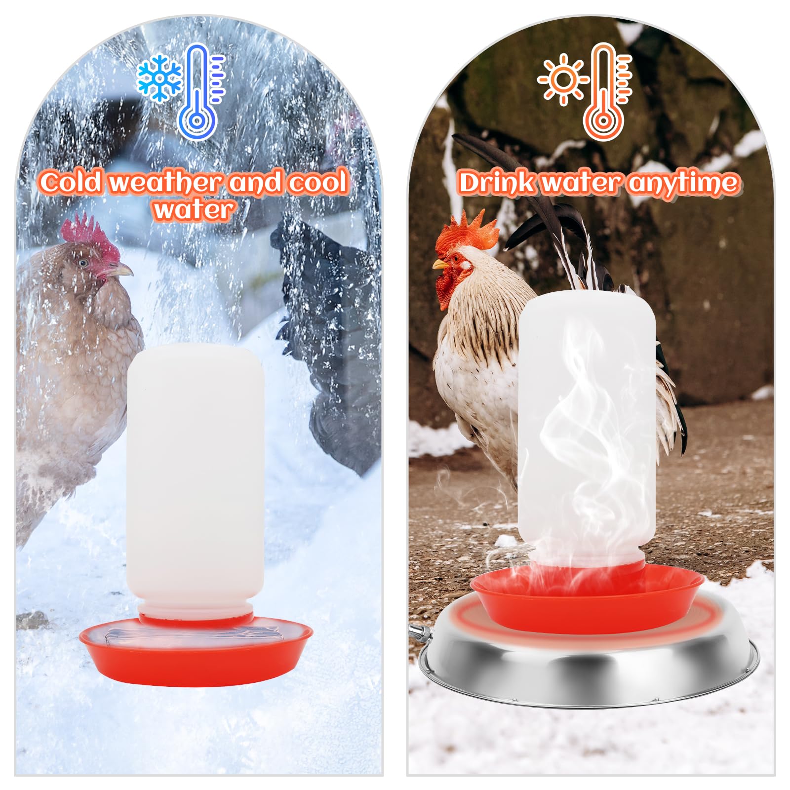 34cm Heizplatte für Geflügeltränke Hühner Hühnertränke Beheizte Basis Wassererhitzer mit Temperaturregelung Hühner Warmwasserbereiter für Hühnerstall