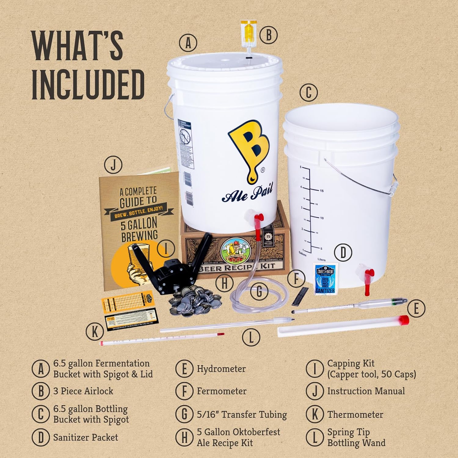 Craft A Brew - The Everyday 5 Gallon Beer Brewing Kit - Oktoberfest Recipe - Easy for Beginners - At Home Beer Making Kit - Equipment, Ingredients & Instructions Included - Brews 5 Gallon Batch