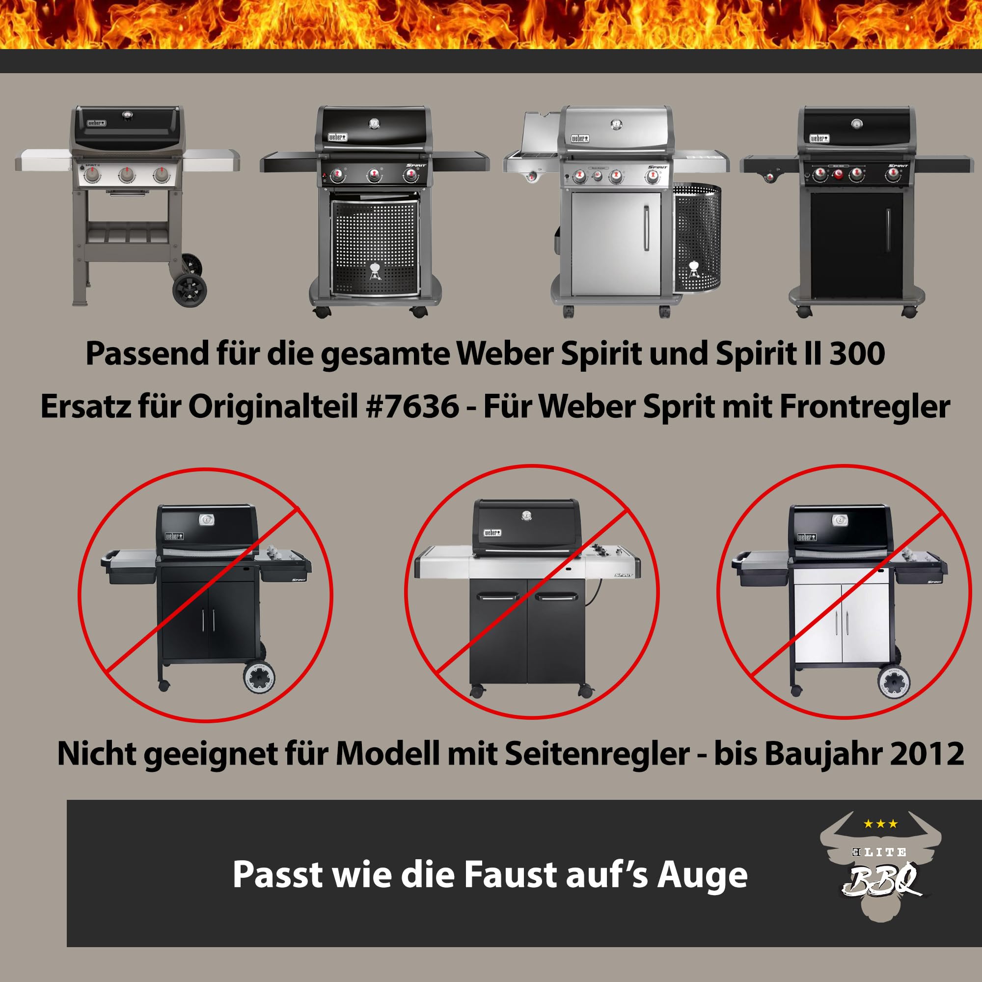 ELITE BBQ Rieles aromáticos adecuados para Weber Spirit 320, Flavorizer Bars Spirit 320, Flavorizer Bars Spirit 320, barras aromáticas de acero inoxidable, Weber Flavorizer Bars Spirit 320, Weber