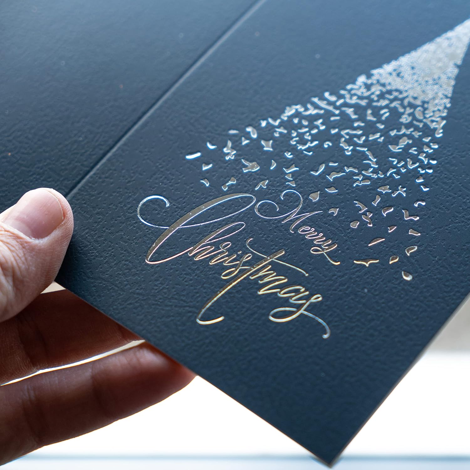 Silver Foil Holiday Cards, Christmas Cards, Pack of 24 with Envelopes