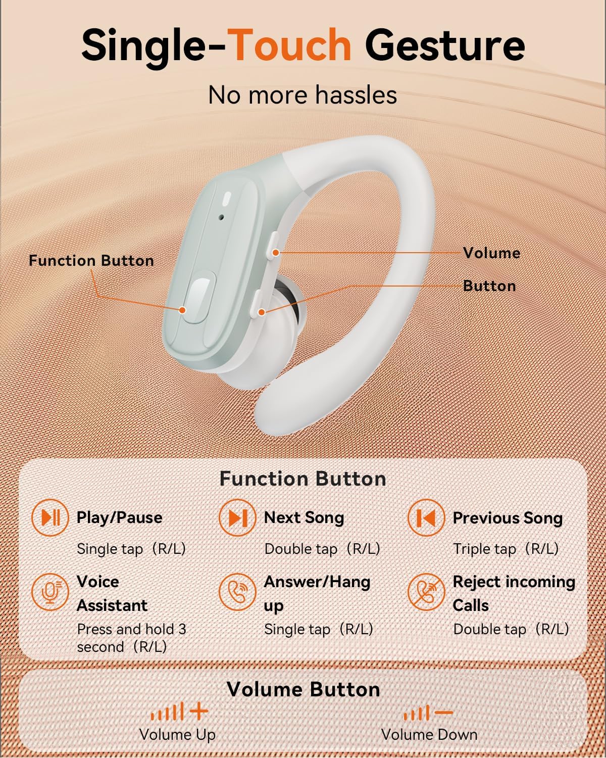 LEEMC Wireless Earbuds, Sports Bluetooth Headphones, Ear Buds with ENC Noise Canceling Mic, 50Hr Playtime Earphones, Palm-Sized, LED Power Display, IPX7 Waterproof Headset for Workout Running, Green - Image 5