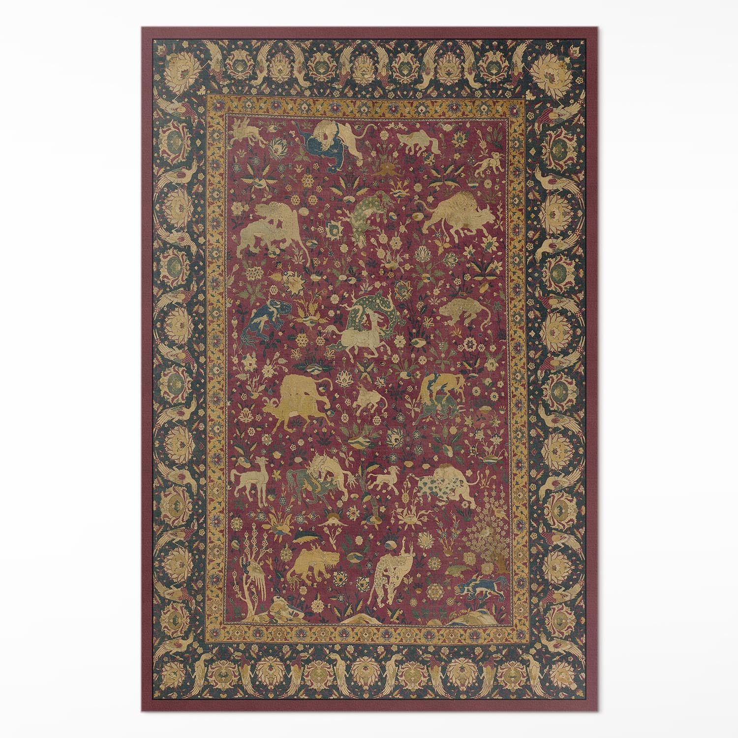 Tapis en vinyle 150x225 cm Floorart Design rectangle motif prédateurs et proies pour salon