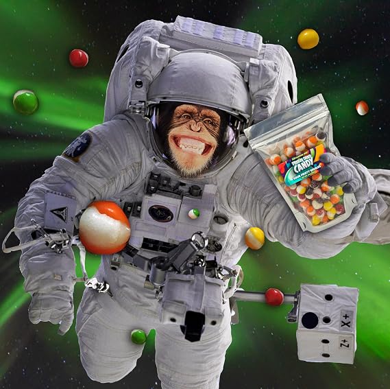 Freeze Dried Candy Sour Fruity Giggles Variety Pack Crispy Treats Space Theme Party Favor Gift Idea, 4 oz