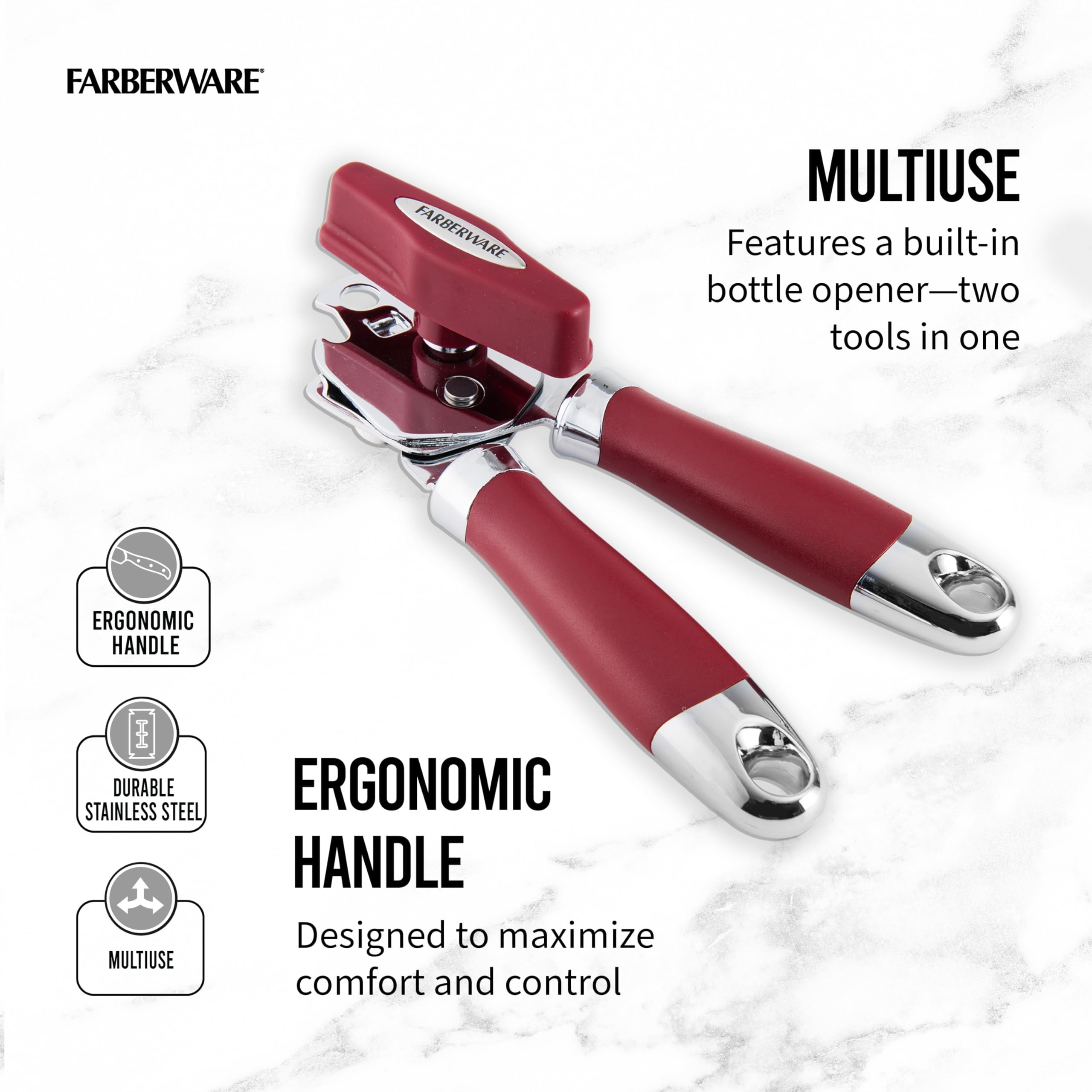 Farberware Pro 2 otwieracz do puszek, czerwony, jeden rozmiar