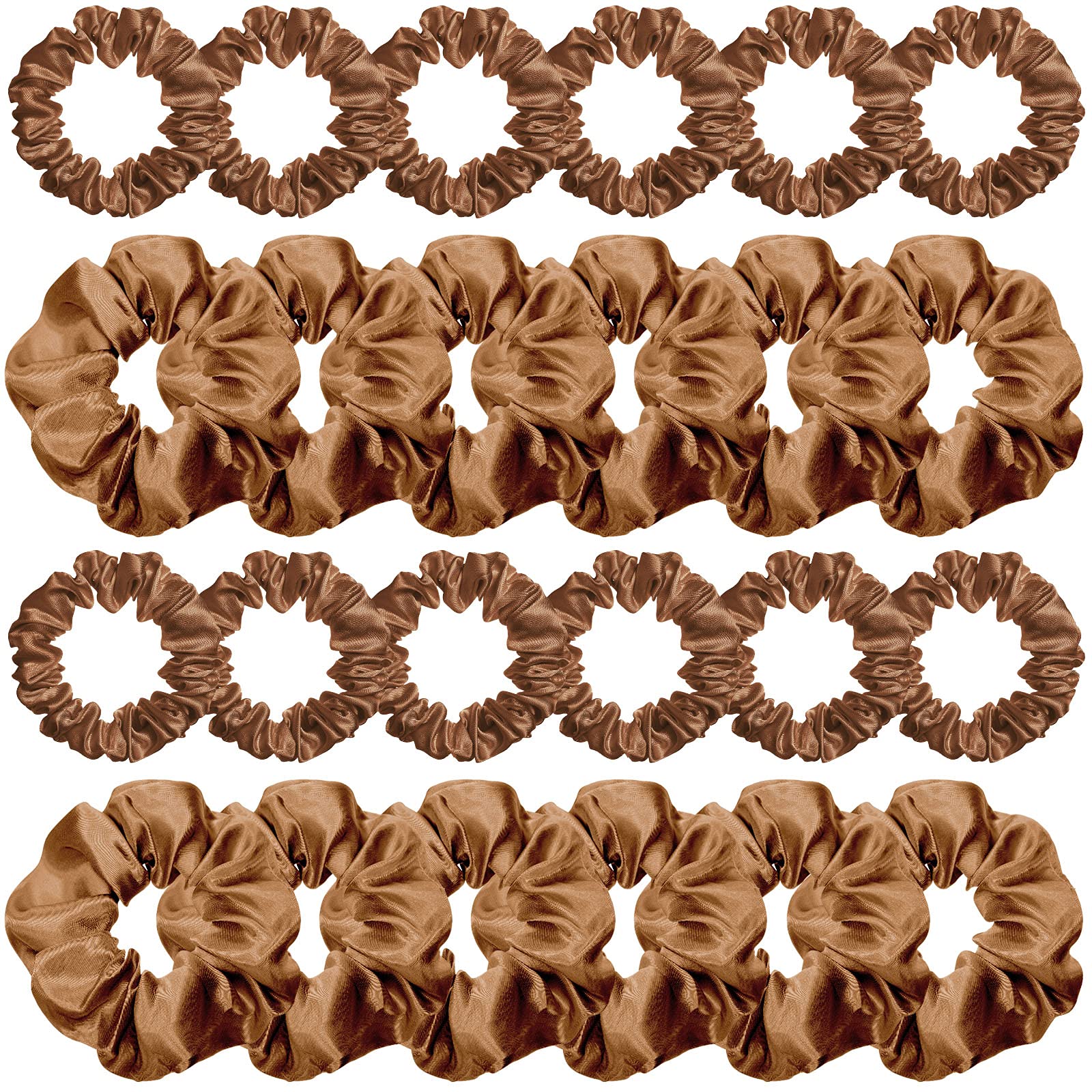 WILLBOND 24 Pieces Satin Hair Scrunchies Silky Elastic Bands Skinny Solid Hair Ties Ropes Ponytail Holder for Women Headdress Accessories Decorations,