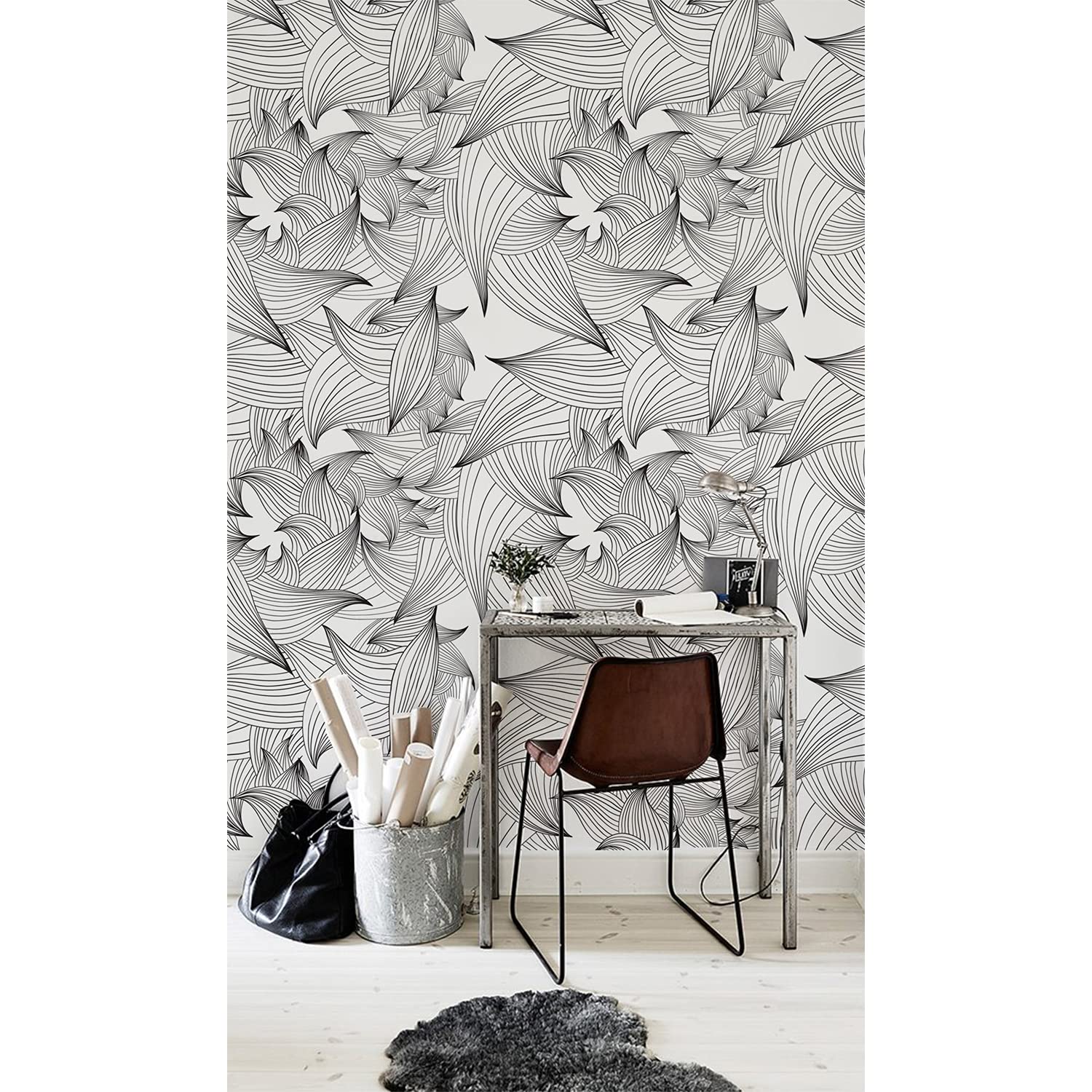 Papier peint panoramique Magic-Stick Feuilles magiciennes 312x219 cm pour salon